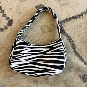 Pull&Bear Black and White Zebra Mini Shoulder Bag